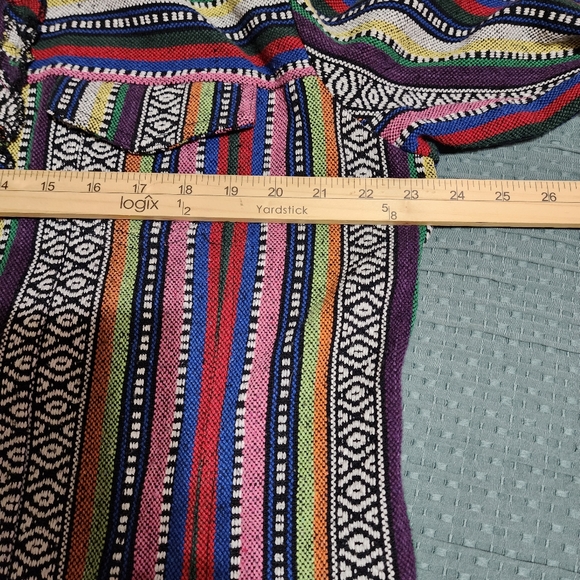 Chicos Rainbow Embroidered Boho Patchwork Style Jacket Chico's Size 2 US size - Picture 14 of 16